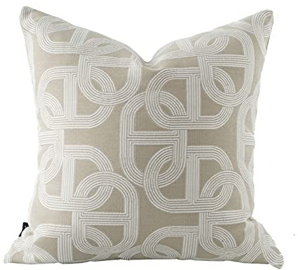 Croker Horse 18x18'' Inches Throw Pillow Cushion Cover - Pig Nose Pattern Chenille Jacquard Embroidery Luxury Modern Style Couch Sofa Pillow for Living Room Bedroom