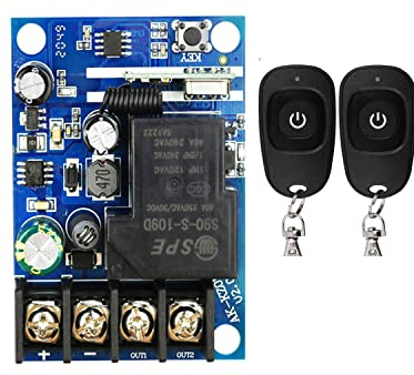 Funkfernbedienung Sender & Empfänger mit Hochleistung 30A 40A DC 12V Eingang Ausgang für Motor Licht Pumpen Lampe Lichtdecken und elektrische Geräte Relaismodulschalter Spannungsausgang