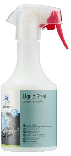 Normfest Liquid Steel - Langzeitversiegelung für Lack, Glas, Kunststoff & Felgen, bis zu 10 Monate Schutz, wasser- & schmutzabweisend, schnelles Aushärten in 10 Minuten, hochglänzend - 500 ml