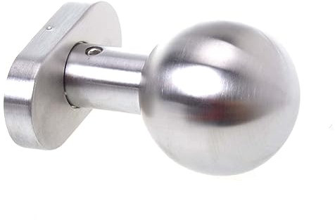 Aqbau® Pomello per porta girevole, sfera su rosetta ovale, pomello in acciaio inox, manopola girevole, pomello a sfera argento per interni ed esterni