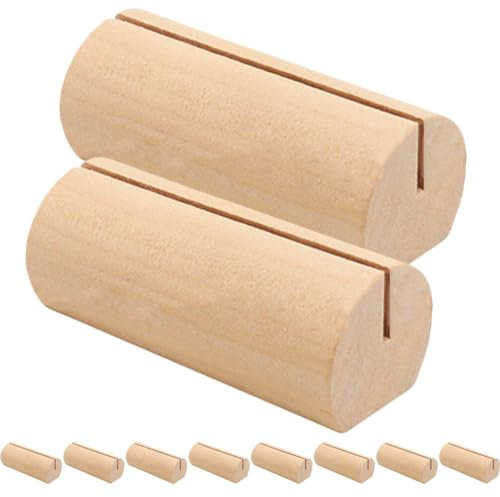 HEMOTON 10St Amerikanisches Landsitzschild Mitteilungscliphalter Tischnummernhalter aus Holz hochzeitsdeko Ornament Regal Desktop-Bilderständer Bildzubehör Postkarte Bankett Hinweis Base