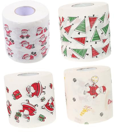 Healeved 4rollen Toilettenpapier Mit Weihnachtsmotiven Dekorative Badezimmerpapierrolle Sanft Zur Haut Für Reisen Und Täglichen Gebrauch