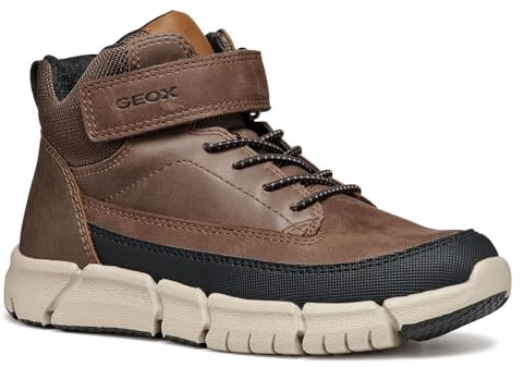 Geox J FLEXYPER BOY A, Bottine, DK BROWN,