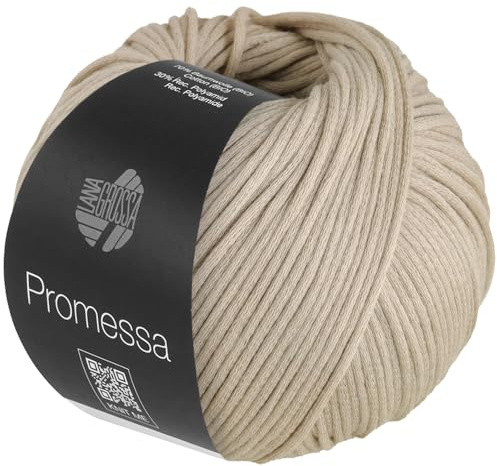 LANA GROSSA Promessa | Weich gefülltes Schlauchgarn aus Bio-Baumwolle und Polyamid | Handstrickgarn aus 70% Bio-Baumwolle & 30% Polyamid | 50g Wolle zum Stricken & Häkeln | 125m Garn FB15