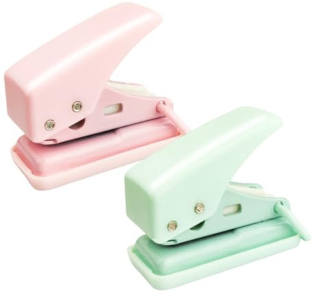 ZOKJSW 2 Stück Tragbarer Multifunktions-Handstanzer, Mini Einzellocher, Geeignet Für DIY-Fotoalben, Souvenirbücher, Dateibindung, Home Student Office, Lesezeichenordner