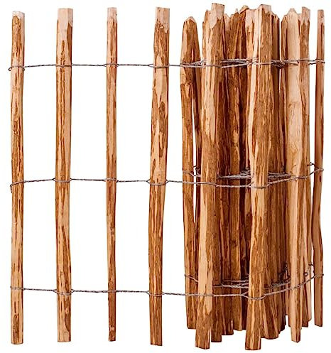 INLIFE Clôture à piquets Bois de noisetier 90x500 cm Quincaillerie,Clôtures,barrières,Panneaux de clôture Brun 15.1KG