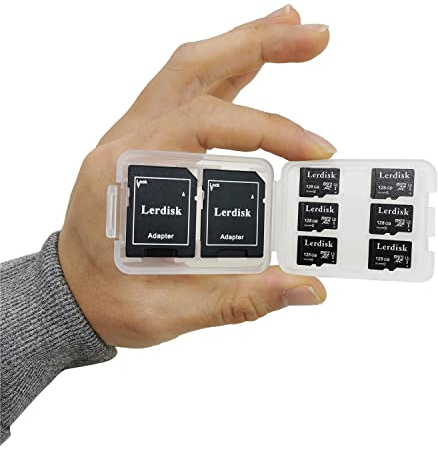 Lerdisk Confezione da 6 Schede Micro SD | Per Lettori MP3, Telefoni Obsoleti & Dispositivi SD | IP65, Antishock e Certificato CE (128GB U3)