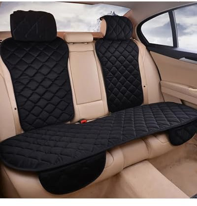 Autositzbezüge Winter Auto Sitzbezug Weiche Warme Auto Sitzkissen Universal Plüsch Innen Schutz Matte Auto Sitze Abdeckung Zubehör Autositzbezug(-02-Rear Black 1pc)