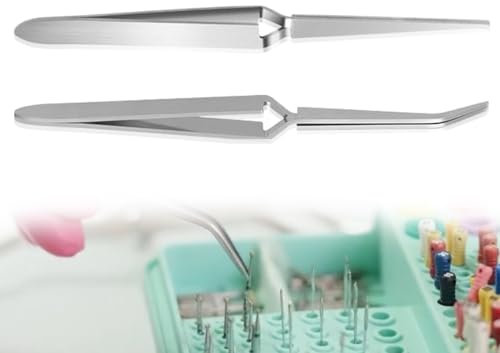 Emezddo Juego de 2 pinzas, pinzas de astilla de bloqueo cruzado de precisión mecánica,pinzas cruzadas curvas y rectas,pinzas puntiagudas de acero inoxidable,pinzas para soldar