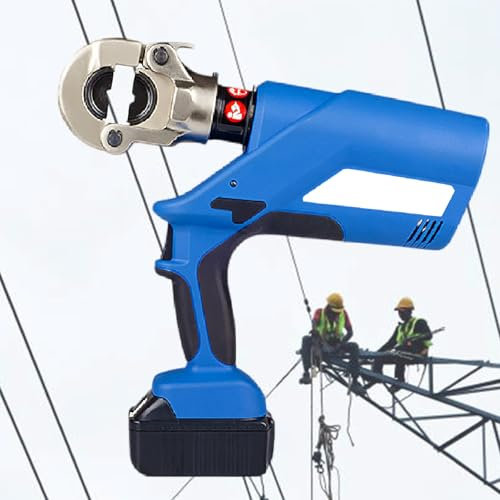 Hydraulic Cable Lug Crimper Pliers, Rechargeable Crimping Tool, Electrical Terminal Cable Wire Crimper Kit with 11/12 Dies,300