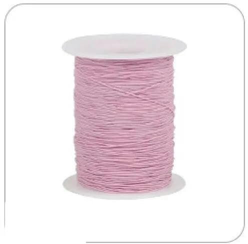 Hilo elástico ultrafino de 0,3 mm para máquina de coser, hilo inferior de licra ultrafino, banda de goma fina redonda elástica, color rosa, 30 mm