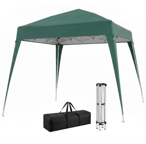 Outsunny Tonnelle de Jardin Extérieur 3x3m Pop up Acier Vert Foncé | Tente Pliable, Polyester Imperméabilisé, Anti UV, Sac de Transport