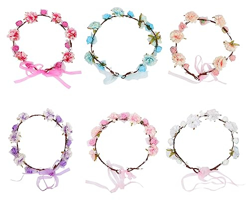 HONITANO 6 Pezzi Coroncina per Feste e Speciali Fascia per Ragazze con Design e Materiali Confortevoli Accessori per Matrimoni e Vacanze