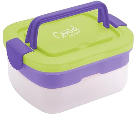 Lonchera para niños, contenedor de ensalada, bandeja de 4 compartimentos con tapa, almacenamiento de alimentos para control de porciones, viajes, picnic, cenas, adultos, camping