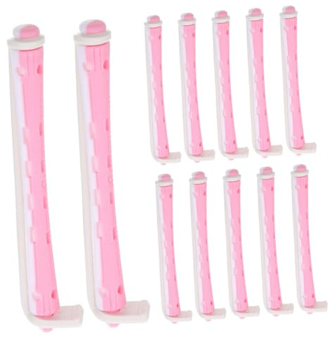 Healifty Hair Curling Rollers Easy Operation Perm Rods for Women Pink 24pcs Made of Sturdy Pp Material, Suitable for Hair Types for Home DIY Use and Salon Styling