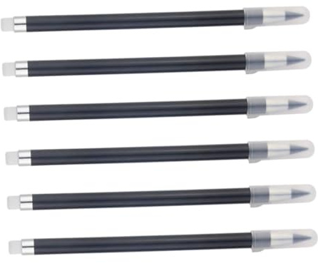 Alipis 6 pezzi Matite Everlasting per Ufficio e Disegno Scrittura Liscia e Cancellabile Matite Senza Inchiostro Riutilizzabili per Adulti Nero