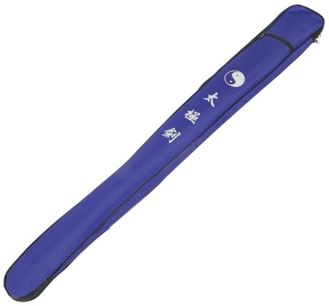 DOITOOL Funda de Lona para Espada Taichi Azul, Bolsa Alargada para Transporte de Espadas de Wushu, Correa de Hombro, Funda Resistente para Artes Marciales y Ejercicio Matutino