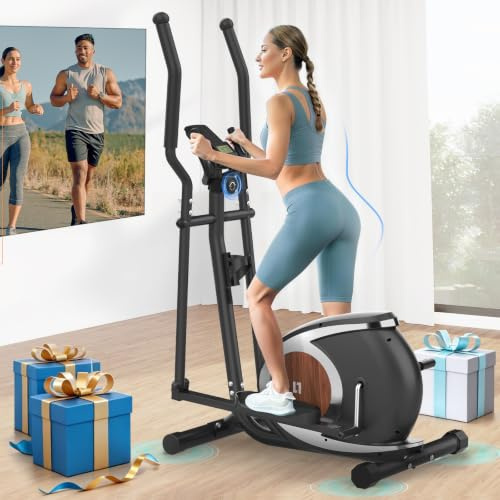 Neezee Ellittica Da Case, Ellittiche Magnetico Professionale Per Uso Domestico Ultra Silenziosa, Supporto Bluetooth, Con 16 livelli di Resistenza Regolabili, Monitor LCD, Fino a 120 KG (Nero)