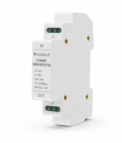 Ethernet Surge Protector PoE, DIN-Rail Gigabit Network Lightning Arrester