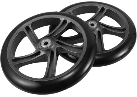 VILLCASE 2pcs Replacement Pu Wheels for Manual Transport Wheelchairs and Walkers, 8 Inch 200mm Anti-Slip Tires with Silent Rolling and Quiet Operation, Mobility Accessories for Transport