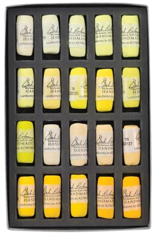 Jack Richeson Hand gerollt Weiche Pastellkreiden Farbe Wert Gelbtönen, 20-teiliges Set