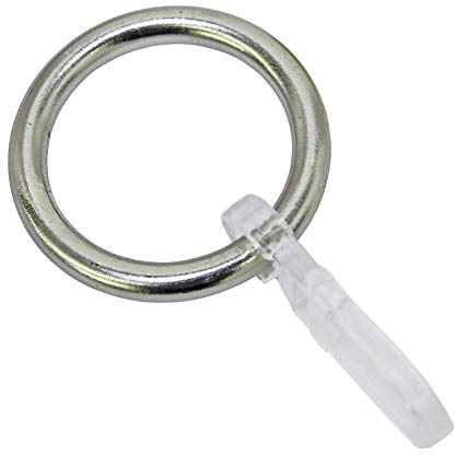 Gardinia Anillas de Cortina con Ganchos para Pliegues, Aspecto de Acero Inoxidable para diámetro de 20 mm, 6 Unidades, Aspecto de Acero Inoxidable, no aplicable, 5821