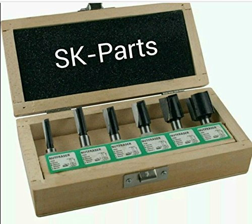 Edessö Fraise à rainurer HW Fraise à rainurer Jeu de 6 pièces avec base à découper 6–20 mm S8 mm