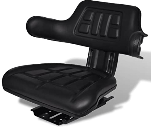 vidaXL Siège de tracteur, siège pour tondeuse à gazon avec base réglable, siège de tracteur universel, siège de chariot élévateur pour pelle chargeuse van, acier PVC