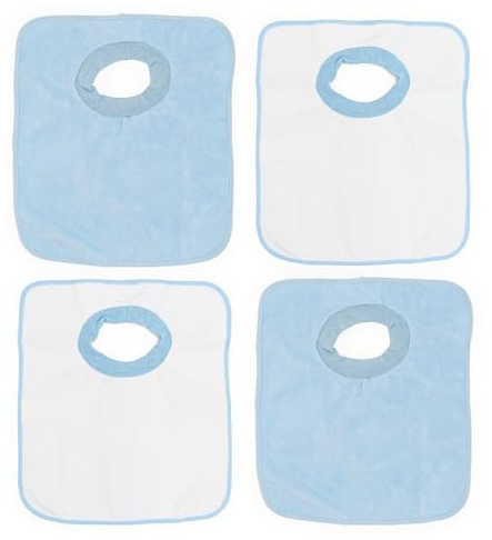 Ti TIN |4er Pack- wasserdichte frottee Babylätzchen, 33x36 cm | Lätzchen mit elatischem Verschluss für Babys von 6 bis 18 Monaten, 100% Polyester Mikrofaser und Vinylfutter
