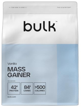 Bulk Komplett-Mass Gainer, Vanille | 16 Portionen, 42g Protein pro Portion, 84g Kohlenhydrate, 500 kcal pro Portion, Kalorienreicher Gainer