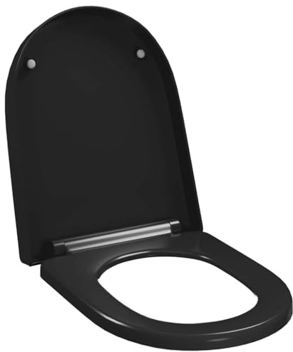 vidaXL Toilettensitz mit Absenkautomatik und Quick-Release Schwarz