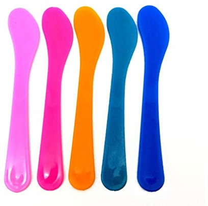 Milisten 10pcs Cosmetic Spatula Plastic Makeup Spatula Facial Cream Mask Scoop Spoon for Mixing and Sampling