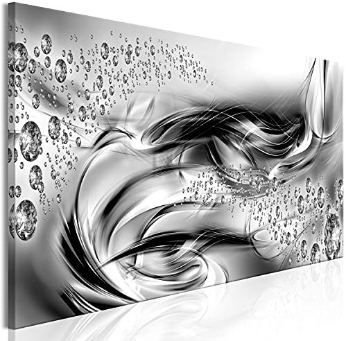 murando - Wandbilder XXL Abstrakt 150x50 cm 1 tlg - Wand Deko Vlies Leinwand Bilder Groß Wanddeko Wohnzimmer Schlafzimmer Kunstdrucke Panoramabild - Diamanten silber a-A-0645-b-a