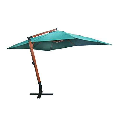 YITHOPI Ampelschirm mit Holzmast | Sonnenschirm Marktschirm Balkonschirm Gartenschirm Terrassenschirm Sonnenschutz, Rechteckig | grün 4 x 3 m