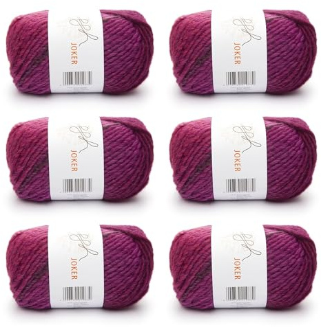 ggh Joker Box - 6 Knäuel - Schurwolle Mischung mit Farbverlauf - Wolle zum Stricken oder Häkeln Farbe 006 - Rostrot-Zyklam