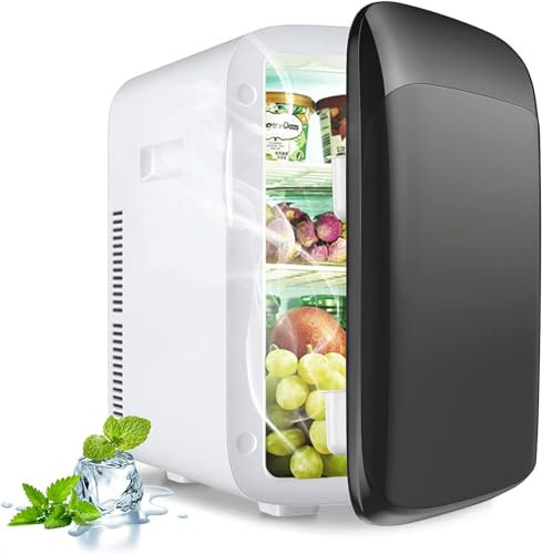 GOPLUS Mini Nevera Pequeña 15L de -3 a 50 ℃, Mini Refrigerador con Funciones Enfriar Calentar, Mini Bar con Regulador de Temperatura Automático para Refresco Cosmético, 38 x 33 x 27 CM (Negro)