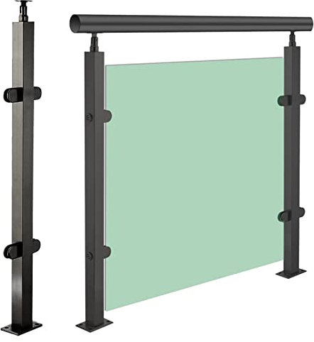 LILANAI Poteau Garde Corps Verre Pince Garde-Corps en Verre Carré Fin/Coin/Poste Intermédiaire, Acier Inoxydable Poteaux De Balustrade, Poteau De Clôture, pour Escaliers De Terrasse De Balcon