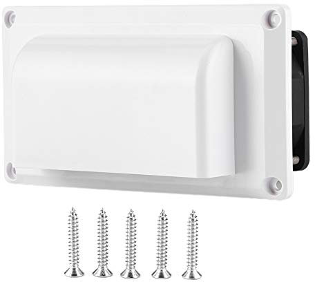 RV Side Air Vent Fan, 12V Interior Ventilation Grille Exhaust Fan Set Caravan Motorhome Trailer Accessory Campervan Toilet Vent with Mounting Screws Silent Work for Camper Boat Marine Yacht White