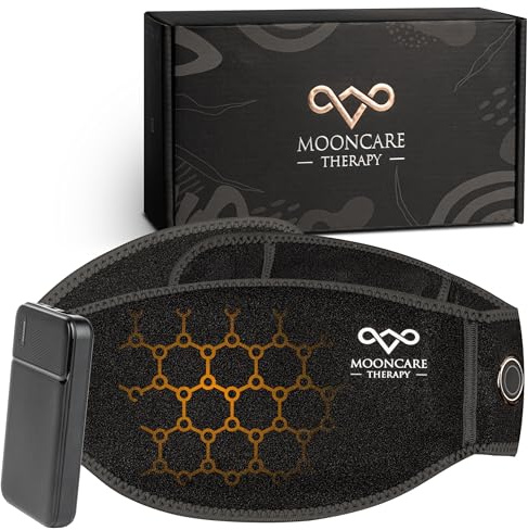 Mooncare Therapy | Ceinture Chauffante sans fil lombaire | Règles Douloureuses | Discrète, légère et sans fil | 3 niveaux de température | Batterie 5000mah | Du 34 au 50 (Du 34 au 50)