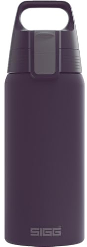 SIGG - Isolierte Trinkflasche - Thermosflasche Shield Therm One Nocturne - kohlensäurehaltige Getränke - Auslaufsicher - Spülmaschinenfest - BPA-frei - 90% recycelter Edelstahl - Dunkelviolett - 0,5L