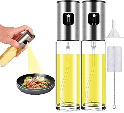 Wayeept Olive Oil Sprayer for Cooking Oil Spritzer Mister for Air Fryer Canola Vinegar Vegetable Oil Portable Mini Bottle Kitchen Gadgets for BBQ/Pan/Salads/Baking (2 Pack)