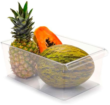 Tradineur - Cajón Organizador para frigorífico N.º 14 - Fabricado en Polipropileno - Apto para Lavavajillas y Uso alimentario - 15 x 23 x 37 cm - Transparente