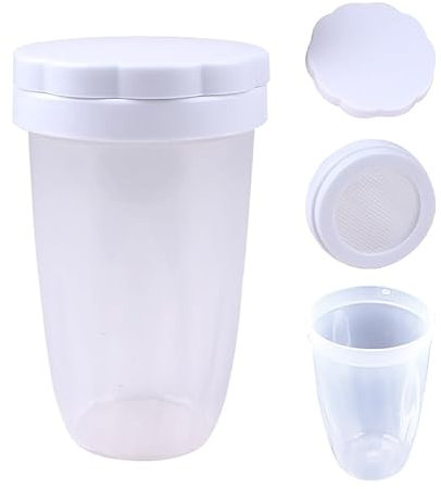 FZQBEY Puderzuckerstreuer, Mehlsieb Puderzuckermühle, Staubzuckerstreuer, Kakaostreuer, Puderzuckersieb, Staubzuckermühle, Pulverstreuer, Mühle Mehlstreuer mit Deckel, Feinmaschiger Streuer für Küche