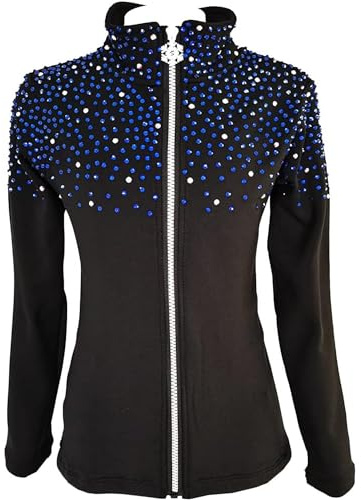 LIUHUO Figure Skating Training Fleece Jacket Shiny Colored Diamond Girl Comfortable and Warm