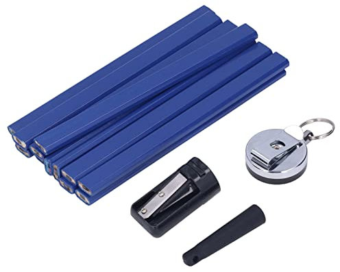 F&Y 17,8 cm Zimmermannsbleistift-Set mit Spitzer, flacher, achteckiger Holzbearbeitungsbleistift, Holzmarkierungsstift für Zimmerei