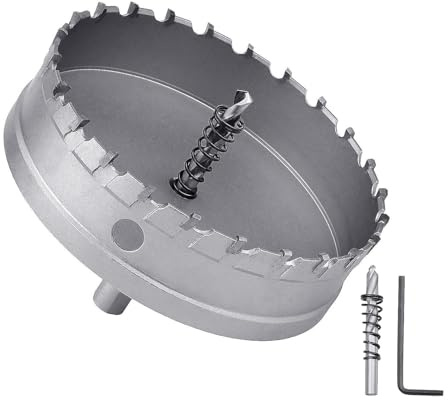 Metall-Stahl-Lochsäge mit 2 Bohrern, Lochschneider für dickes Metall, Edelstahl, Eisen und Holz, 159 mm, 159 mm