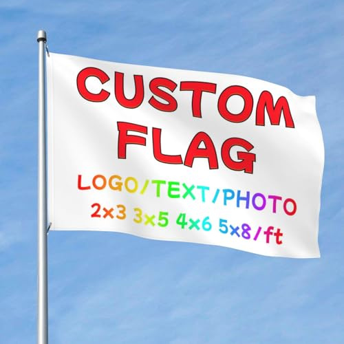 Benutzerdefinierte Flagge, personalisierte Outdoor-Flagge - Gestalten Sie Ihr eigenes Banner mit Foto/Logo/Text, ideal für Festivals und Gartenfeiern, 3x5 Ft, beidseitig bedruckt.