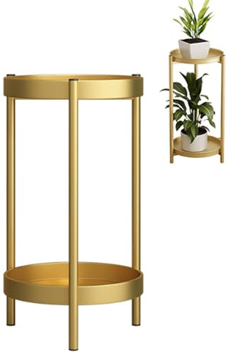 2-stufiger Pflanzenständer aus Metall für den Außenbereich für mehrere Pflanzen, kleines Pflanzenregal für den Innenbereich, Blumentisch, Blumentopfhalter aus Eisen für Ecken, Terrasse, Balkon, Wohn
