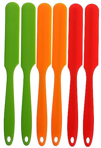 Ciieeo 6pcs Dessert Baking Tool Silicone Spatula Cream Butter Spreader for DIY Cakes Ergonomic Handle Non-Slip Food-Grade