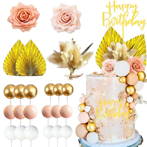 24 adornos para tartas bohemios, accesorios de decoración para fiestas, decoraciones para tartas de boda, suministros de fiesta de cumpleaños para niñas, despedida de soltera